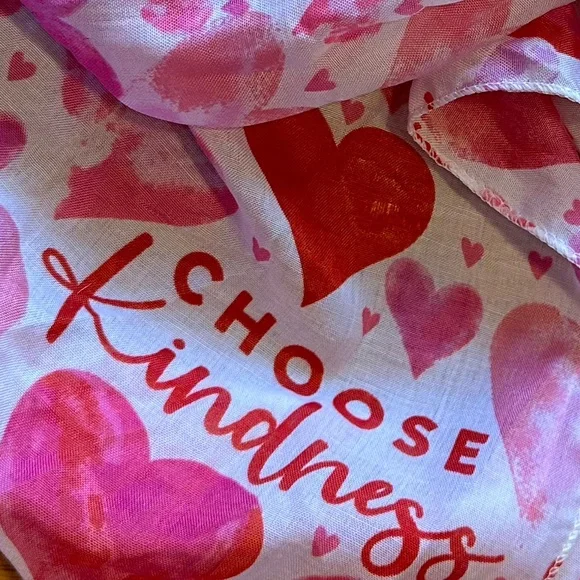 Valentine's Day Super Cute Scarf - Love Life Choose Kindness - Picture 2 of 6